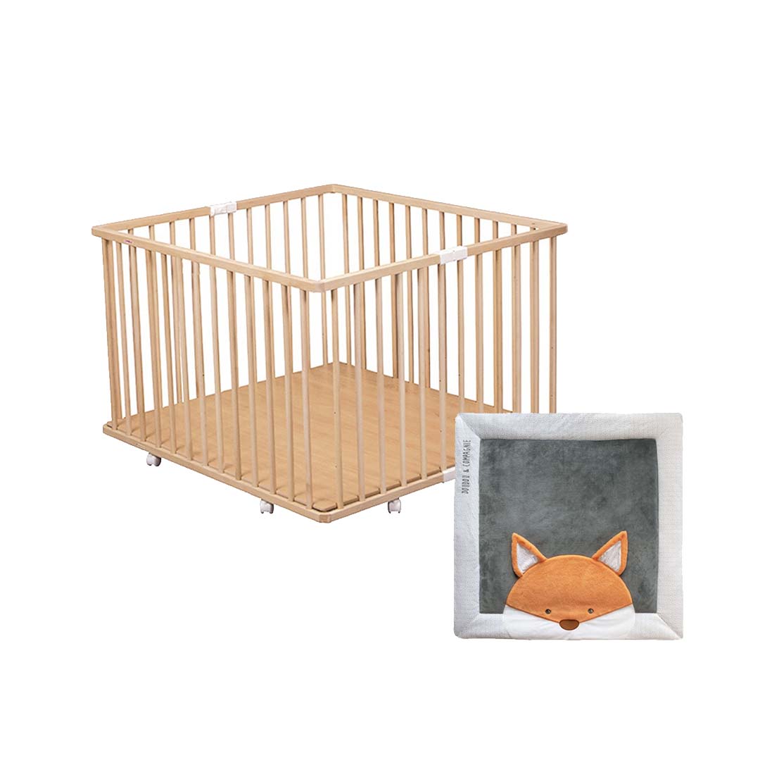 Wooden Playpen + Mat